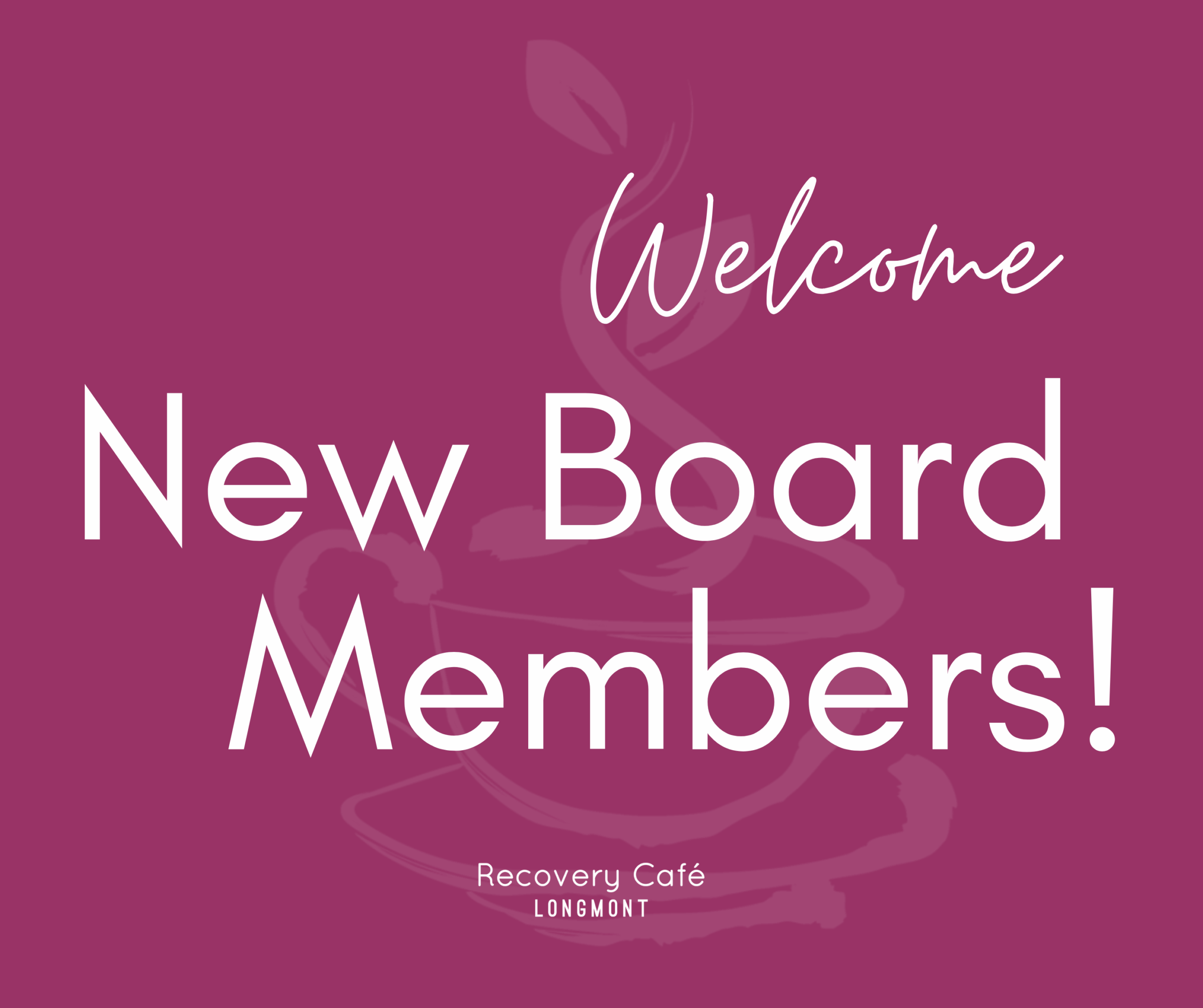 Purple background and white text, welcoming the new board members in 2026.